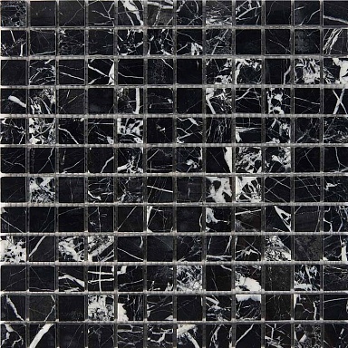 Мозаика Pixmosaic PIX251 Black majesty из мрамора полированная 23x23 305х305x6
