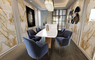 Керамогранит Absolut Gres AB1059G Borgini Gold gloss 600x600