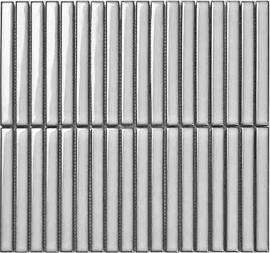Мозаика Porcelain mosaic Y15FW22 Strip Серый глянцевый 1.5х14.5 29.4х31.3