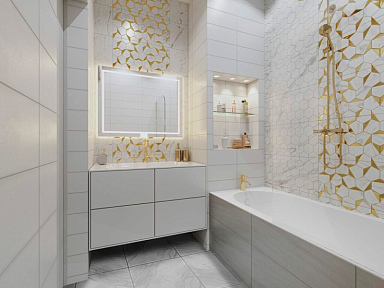 Березакерамика Декор Marble Гексо белый 30х60