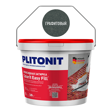 Смеси и затирки Plitonit Colorit Easy Fill Трёхкомпонентная эпоксидная Графитовый 2 кг