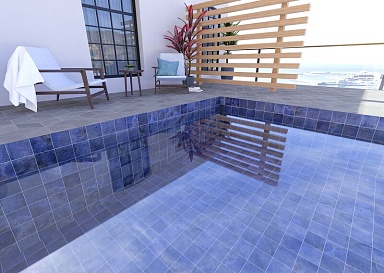 Плитка Kerastep Bali 5440 Turquoise R9 150x150x8,8