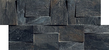 Декор Rex Ceramiche 739373 Ardoise Modulo Muretto 3d Noir 30x30
