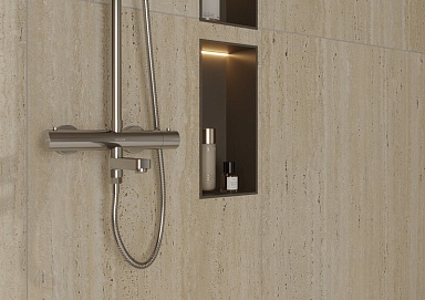 Керамогранит Cersanit 17422 Travertino бежевый рельеф ректификат 60x120