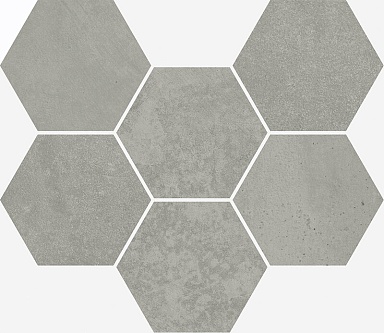 Italon 620110000109 Terraviva Грэй Мозаика Гексагон Нат Рет 25x29