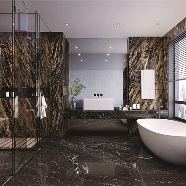 Керамогранит Moreroom Stone MN728CP261206 Galaxy Black Polished 6mm 120x260