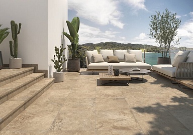 Ступень Gres de Aragon Petra Peldаno Recto Gris Antislip 119.7x31.5