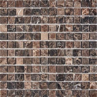 Мозаика Pixmosaic PIX220 Dark Emperador из мрамора матовая 23x23 305х305x6
