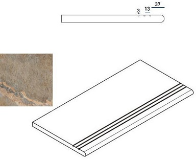 Ступень Italon 620040000027 DARK GRADINO ROUND GRIP SX 30x60