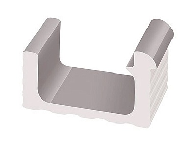 Декоративная вставка Serapool KP159.1 Переливной лоток керамический 1/2 часть Grey 24x12