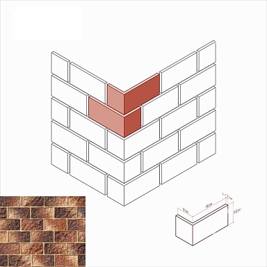 Искусственный камень White Hills 445-45 Торре Бьянка Угол 8x18x9.5