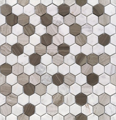 Мозаика Caramelle Mosaic Pietra Mix 3 MAT hex 18x30x6 285x305x6