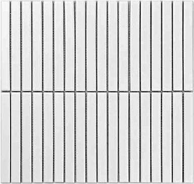 Мозаика Porcelain mosaic Y15F801 Strip Белый матовый 1.5х14.5 29.4х31.3