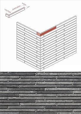 Искусственный камень White Hills 698-85 Бран брик Design угол 6,7-7,5 / 32,5-33,5 (7 / 33) x 4