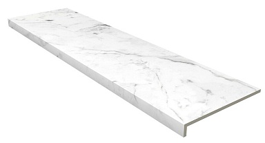 Gres de Aragon Ступень фронтальная Marble Anti-Slip Rect. Carrara Blanco 31,5*119,7