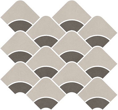 Kerama Marazzi KMD2HID008BR Декор Таделакт наборный серый светлый, коричневый матовый обрезной 30x28x0,9