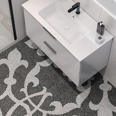 Керамогранит Kerama Marazzi DD843300R Багатти белый чёрный обрезной 80*80