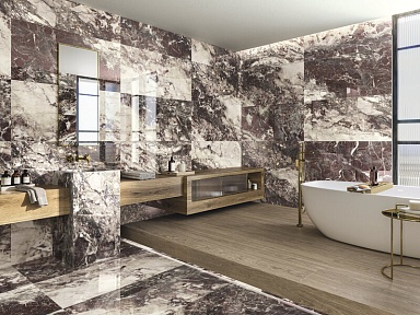 Керамогранит Ape A040956 Breccia Viola Pol Rect 60x120