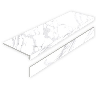 Staro Ступень L Statuario Calipso Matt с подступенником 32x120