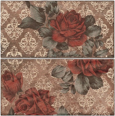 Декор CIR 1047608 Inserto Vintage Roses Old Chicago (комп/2шт) 10х20