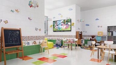 Декор Нефрит Керамика 06-01-1-52-05-01-3028-0 Kids Flora 40х100