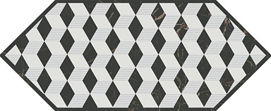 Kerama Marazzi HGD/A483/35006 Декор Келуш 4 черно-белый 14х34