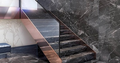 Керамогранит Kutahya Seramik Black Calacatta Kristal Parlak Nano Rectified 60x120