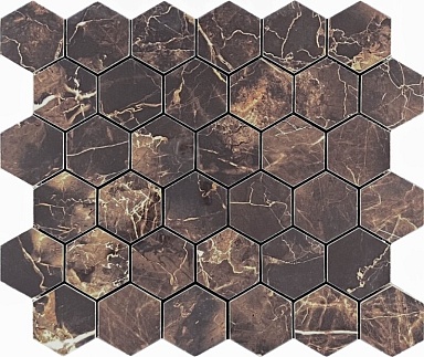 Декор Velsaa Mosaic Copper Slab Black 48 Hexagone 30.9x32.2