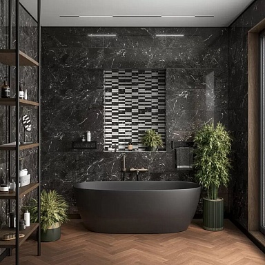Kerama Marazzi KMB2SPA002BR Бордюр Тубкаль чёрный глянцевый обрезной 30x2,5x1,9