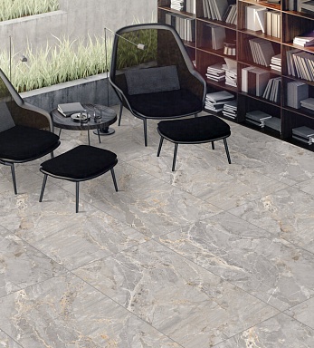 Керамогранит Global Tile GT120604001MCR Omega Серый карвинг 60x120