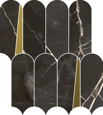 Мозаика Italon 620110000235 Stellaris Absolut Black Mosaico Elegant Lux 32.5x36.1