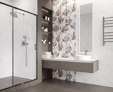 Декор Laparet MM13161 Metropol bianco глянцевый 30x30