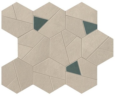 Декор Atlas Concorde Italy A0QO Boost Pro Cream Mosaico Hex Blue 25x28,5