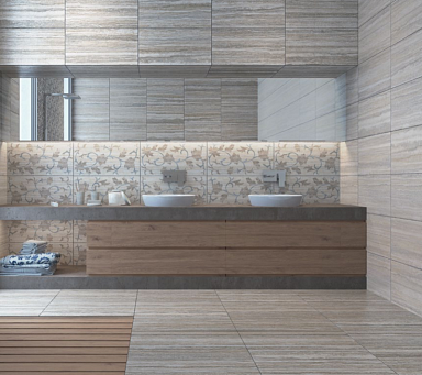Декоративная вставка Vitra K945646R Travertini Серый 7x7
