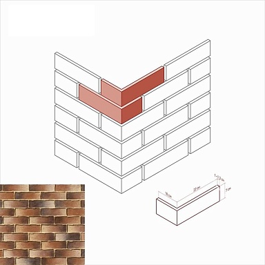 Искусственный камень White Hills 378-45 Сити брик Угол 10x22x7
