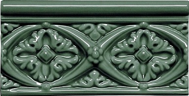 Бордюр Adex ADMO4006 Relieve Bizantino C/C Verde Oscuro 7,5x15