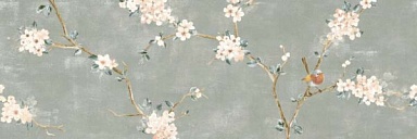 Декор Ragno Marazzi RA1X Mixed Verde Decoro Fiori di Pesco B Rett. 40x120
