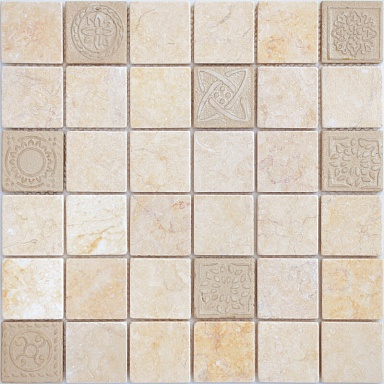 Мозаика Caramelle Mosaic Art Botticino MAT 48x48x8 300x300x8