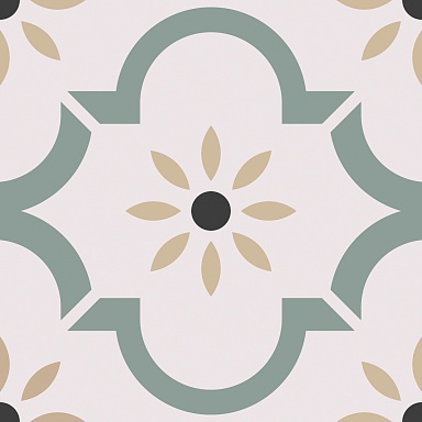 Керамогранит Smile Tile Эклектика Арабески зеленый 20x20