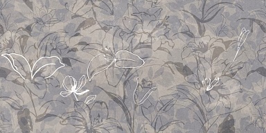 Керамогранит Meissen 17647 Floresta цветы синий ректификат 60x120