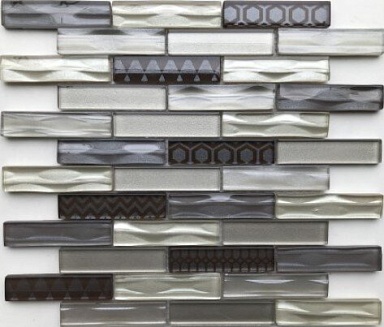 Мозаика Bonaparte Optima Brown (стекло) 23*98 300*300