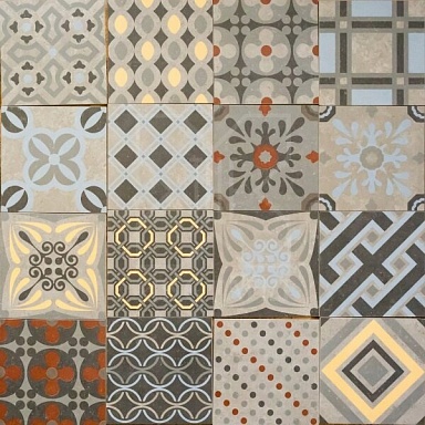 Керамогранит Novabell DEC 227K Cementine Color Mix Rettificato 20x20