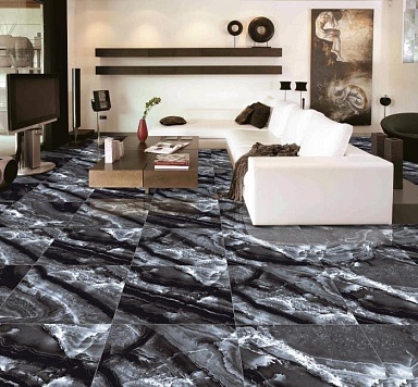Керамогранит PrimaVera GR108 Black Modulo High glossy 600х600х9