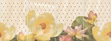Панно Kerama Marazzi HGD/B56/4x/8260 Летний сад беж, панно из 4 частей 20х30