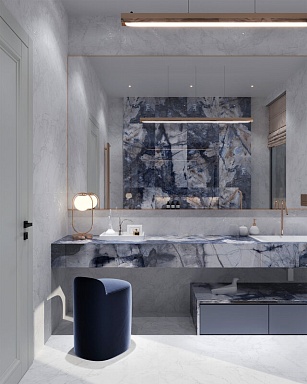 Керамогранит Arcadia Ceramica HG2006-A Bergamo Blue High Gloss 60x120