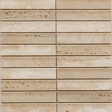 Мозаика Pixmosaic PIX343 Yellow Travertine, Concave матовая 30х151 305х318х12