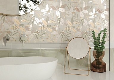 Gracia Ceramica 010300000218 Декор Флора бежевый 01 25х40