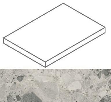 Ступень Italon 620070002363 Continuum Stone Grey Scalino Angolare SX 33x160