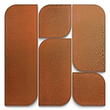 Панно Kerama Marazzi KMD3RIC015 Модульное панно Силуэт оранжевый 30х30х1,6