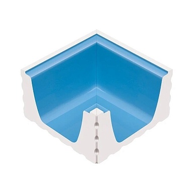 Декоративная вставка Serapool K631 Внутренний угол переливного водоотводного канала Light Blue 22,5x22,5
